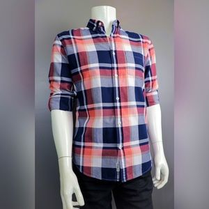 Express Slim Fit Plaid Button Up Shirt